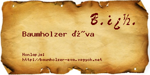 Baumholzer Éva névjegykártya